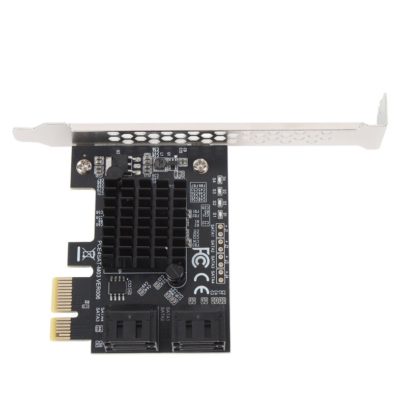 بطاقة توسعة PCIe Serial ATA بأربعة منافذ 6 جيجابت في الثانية SATA 3.0 - شريحة Marvell 88SE9215 لنقل البيانات بسرعة عالية - بطاقة تحكم SATA قابلة للتبديل السريع للتطبيقات المتطلبة - Image 1