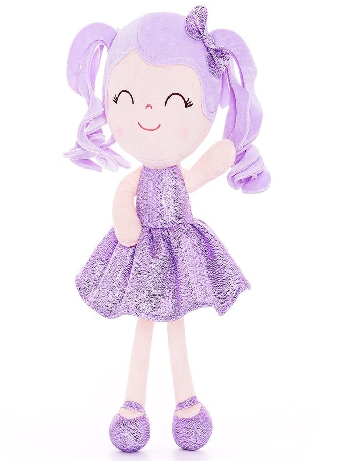 Gloveleya Baby Dolls Soft Snuggly Doll First Baby Girl Gifts Plush Doll with Sparkling Dress Purple 12inches Pearlescent Series - Image 4
