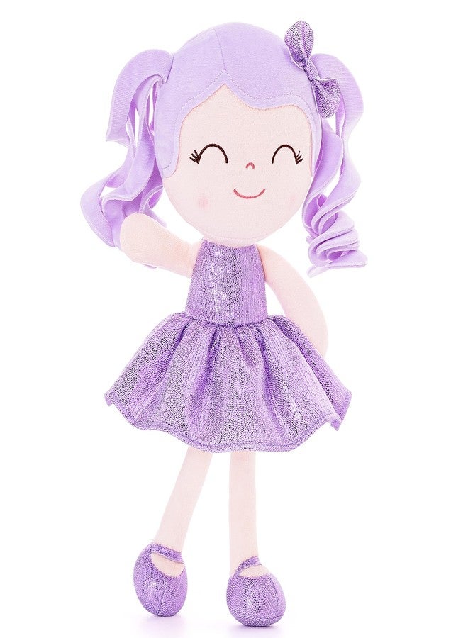 Gloveleya Baby Dolls Soft Snuggly Doll First Baby Girl Gifts Plush Doll with Sparkling Dress Purple 12inches Pearlescent Series - Image 3
