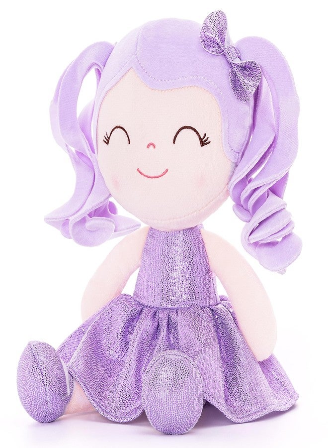 Gloveleya Baby Dolls Soft Snuggly Doll First Baby Girl Gifts Plush Doll with Sparkling Dress Purple 12inches Pearlescent Series - Image 1