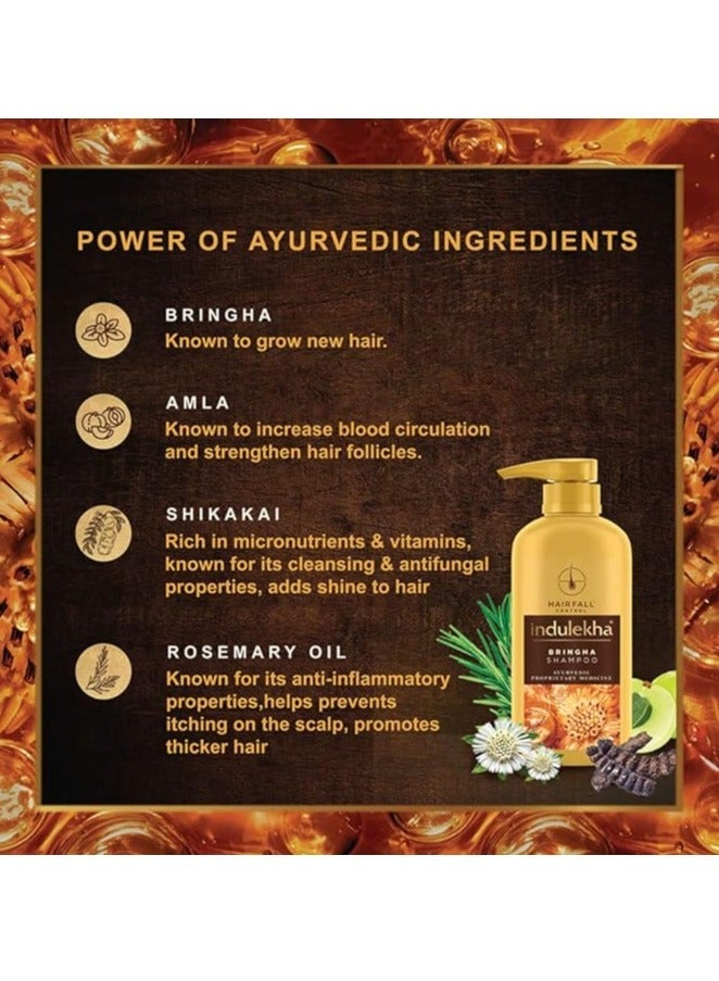 Indulekha Bringha, Shampoo, 580ml, for Hair Fall Control, with Bringharaj Extracts, Amla, Shikakai, Paraben-Free, for Men & Women - Image 5