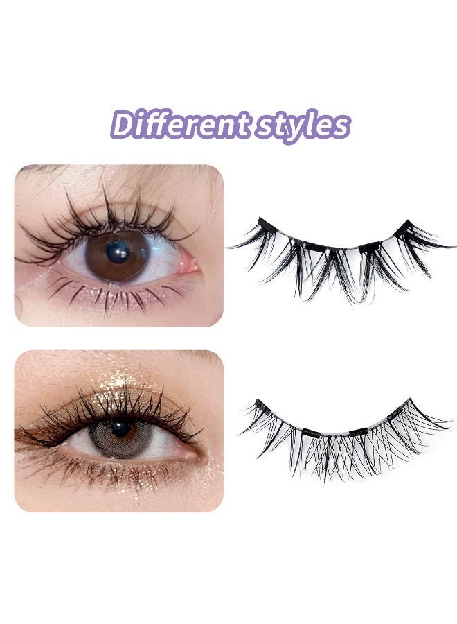 Magnetic False Eyelashes, With Eyelash Curler, No Glue Required, Natural And Realistic 3D Effect, Waterproof False Eyelash Set, Reusable (2 pairs) - view 2