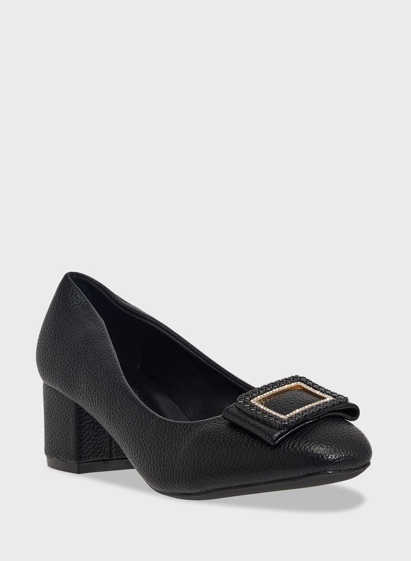 Pink Step Low Block Heeled Pump - Image 2