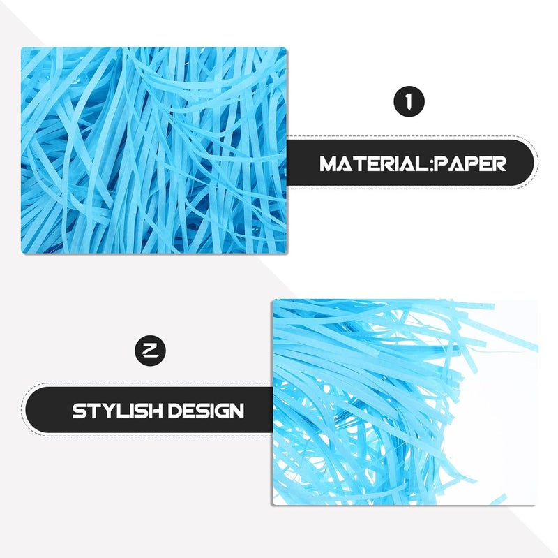 GETAJGHSD Blue Crinkle Paper Shredded Filler 200g Pack, Multi-use Packing Box Filling Shreds for Basket Decoration and Protective Stuffing - Image 4