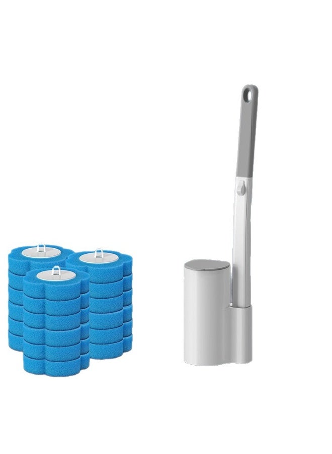 Disposable Plastic Toilet Brush with Wall-mounted, Throwaway Replacement Heads for Thorough, Convenient Cleaning - Image 2