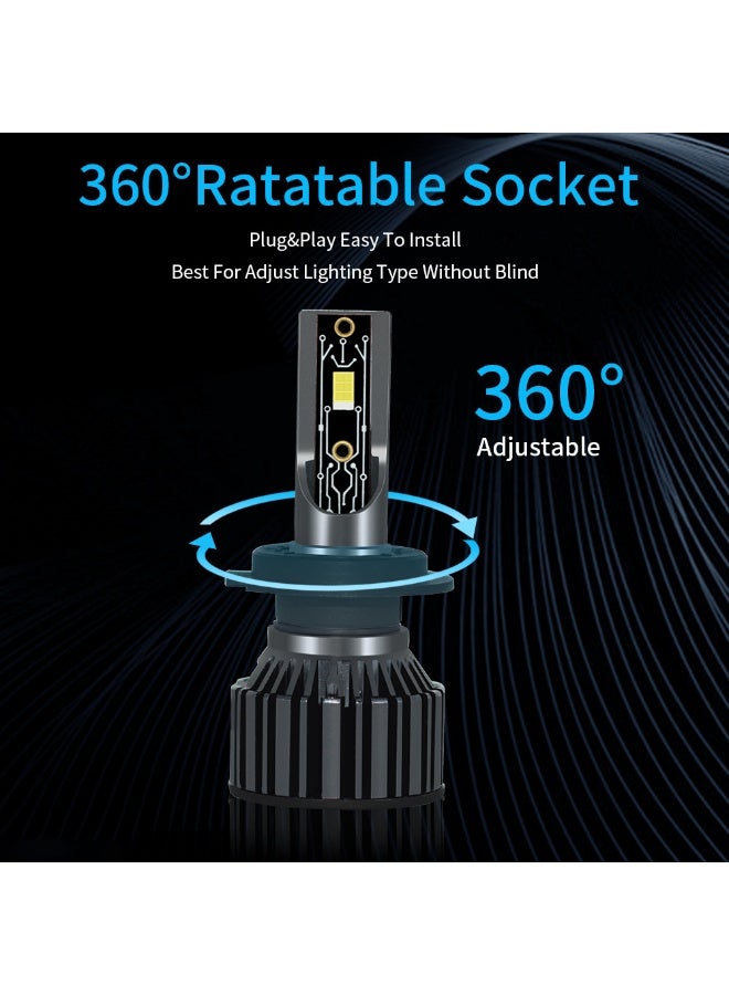 Loquat New LED Headlight Bulbs for Cars - H1, H3, H4, H7, H8/H9/H11, 9004, 9005, 9006, 9007, 9012, H13, 5202 - Pair - Image 3