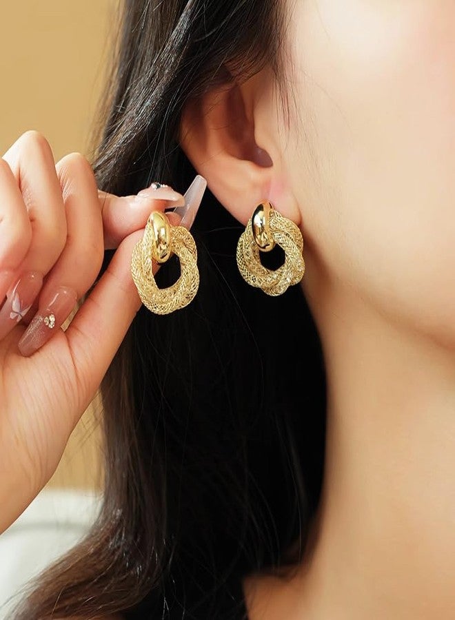 AMAAL Korean Gold Stud Earrings set for Women & Girls Ladies Accessories Golden Earings Statement, Stylish Ear Rings Jewellery for Woman Wedding Valentine Gift for Girlfriend couple -271 - Image 2