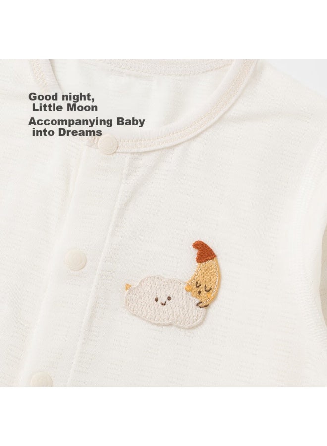 Good bear Cute Bear baby Summer Romper Thin Long Sleeve Air-conditioning Clothes Infant Elastic Jumpsuit Cool - Image 2
