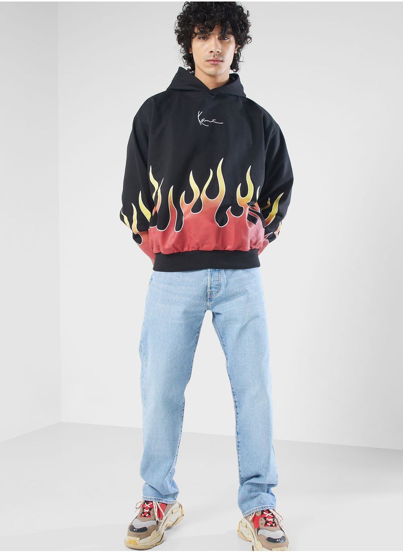 Karl Kani - Small Signature Flame Hoodie - Image 1