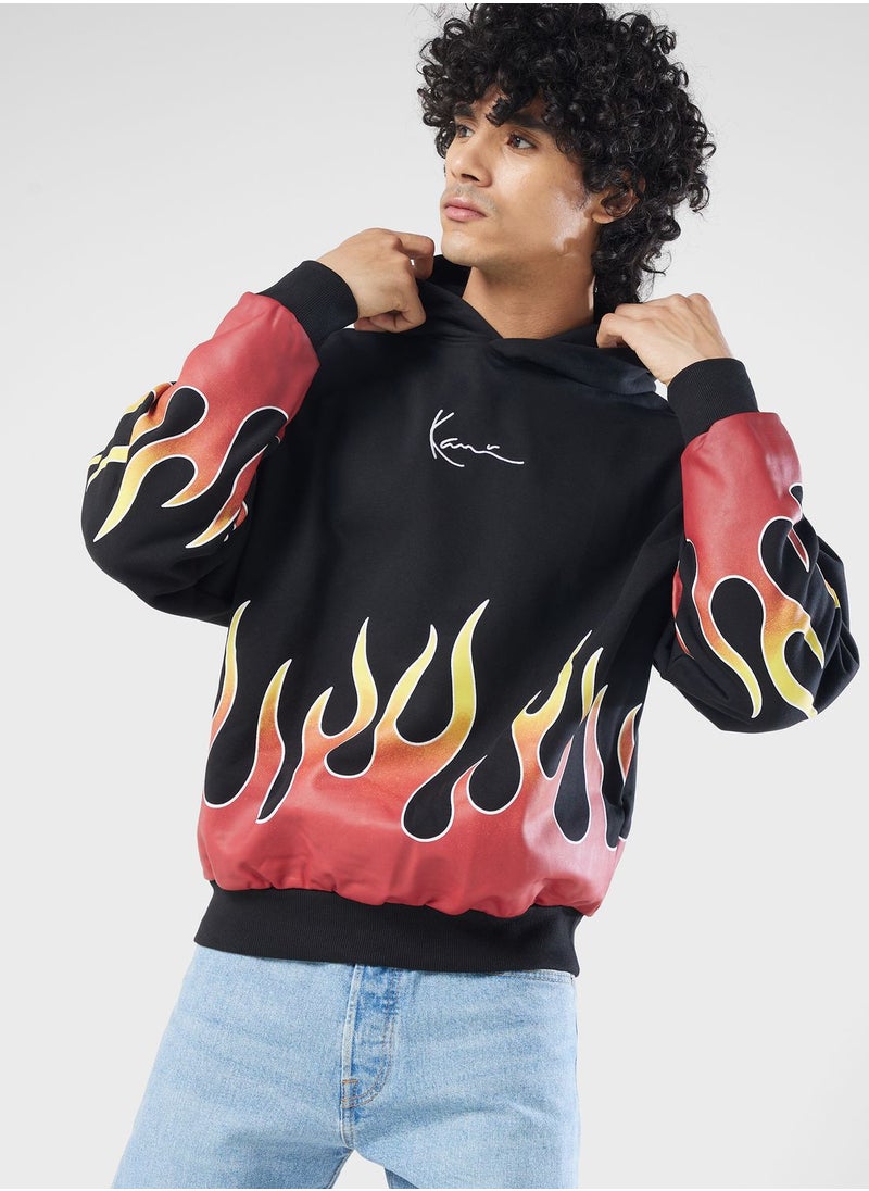 Karl Kani - Small Signature Flame Hoodie - Image 1