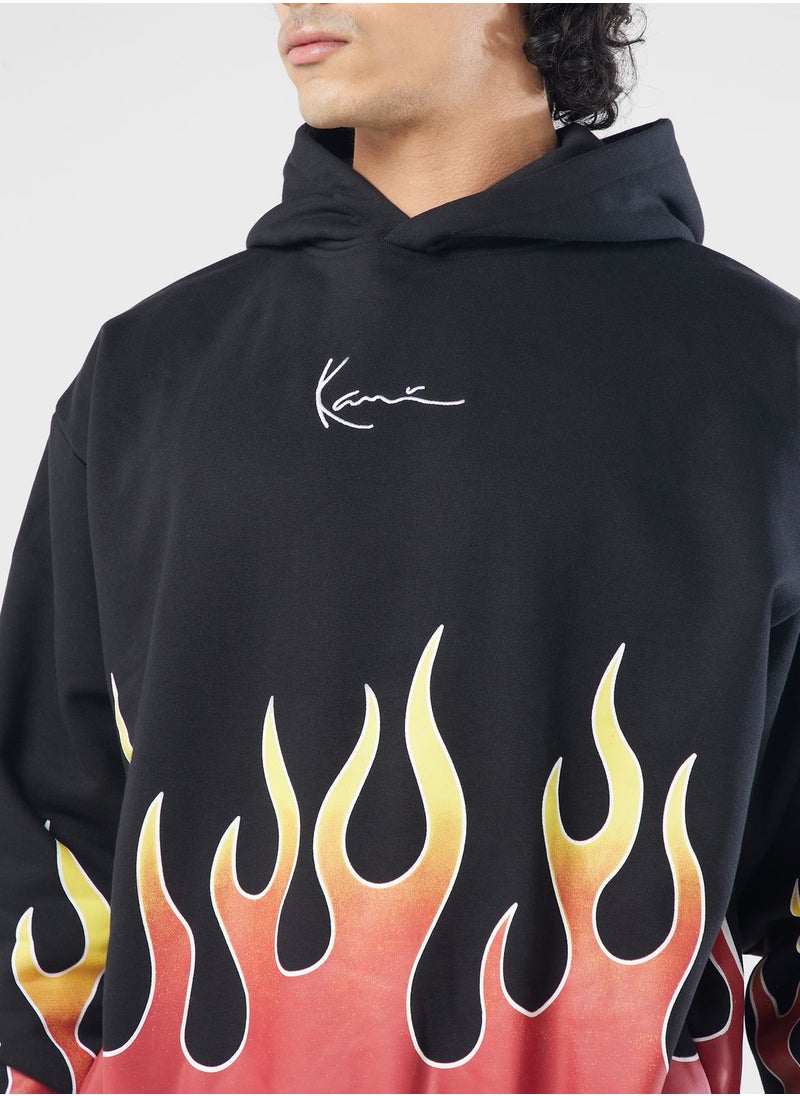Karl Kani - Small Signature Flame Hoodie - Image 1