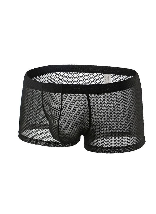 1 Pcs Men's Underwear See-through Fishnet Boxer Briefs Mesh Trunks Boxer Briefs for Men See Through Mesh Enhancing Pouch Underwear Cool Design Breathable Hot Mesh Underwear - Image 2