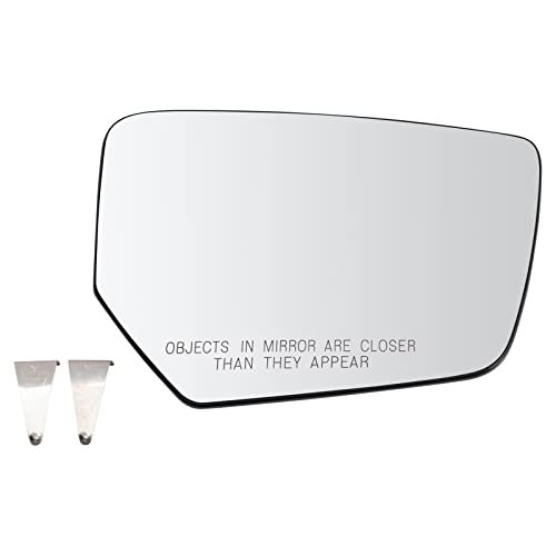 TRQ Passenger Side Mirror Glass Assembly Convex Snap On Compatible with 2014-2020 Chevrolet Impala Without Blind Spot Detection GM1324476 - Image 1