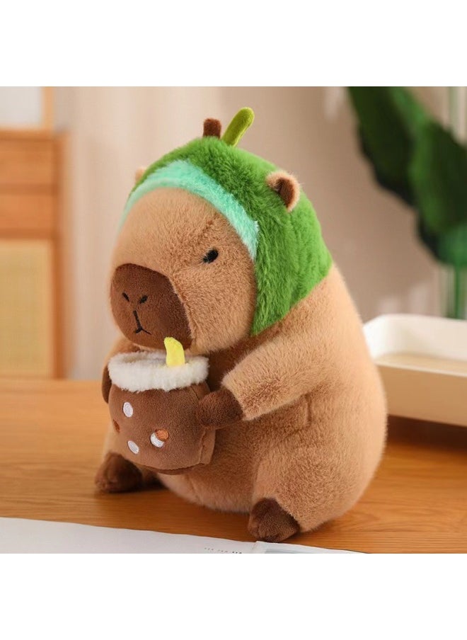 Adorable Orange Grapefruit Backpack Capybara Otter Plush Doll Toy Claw Machine Doll Gift Super Soft Short Plush Filling Customizable-Color:avocado-Height:40cm