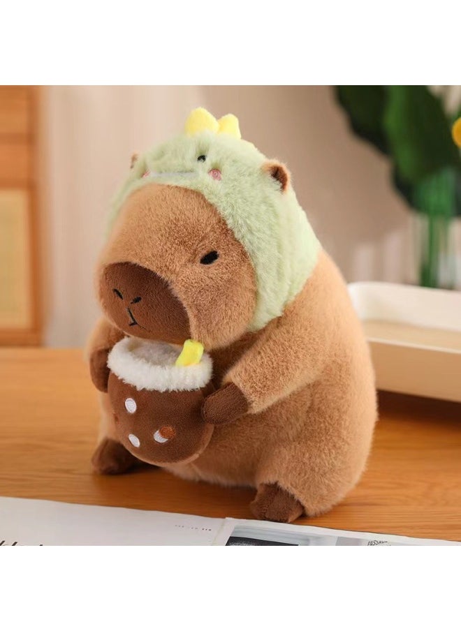 Adorable Orange Grapefruit Backpack Capybara Otter Plush Doll Toy Claw Machine Doll Gift Super Soft Short Plush Filling Customizable-Color:avocado-Height:40cm