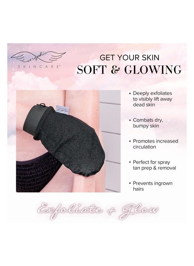 Seraphic Skincare - Seraphic Skincare (Original) Premium Exfoliating Mitt for Body (2pc) – 100% Vegan Viscose Traditional Body Scrub Glove Kessa Korean Washcloth – Body Exfoliator for Self-Tan Removal & Keratosis Pilaris - Image 1