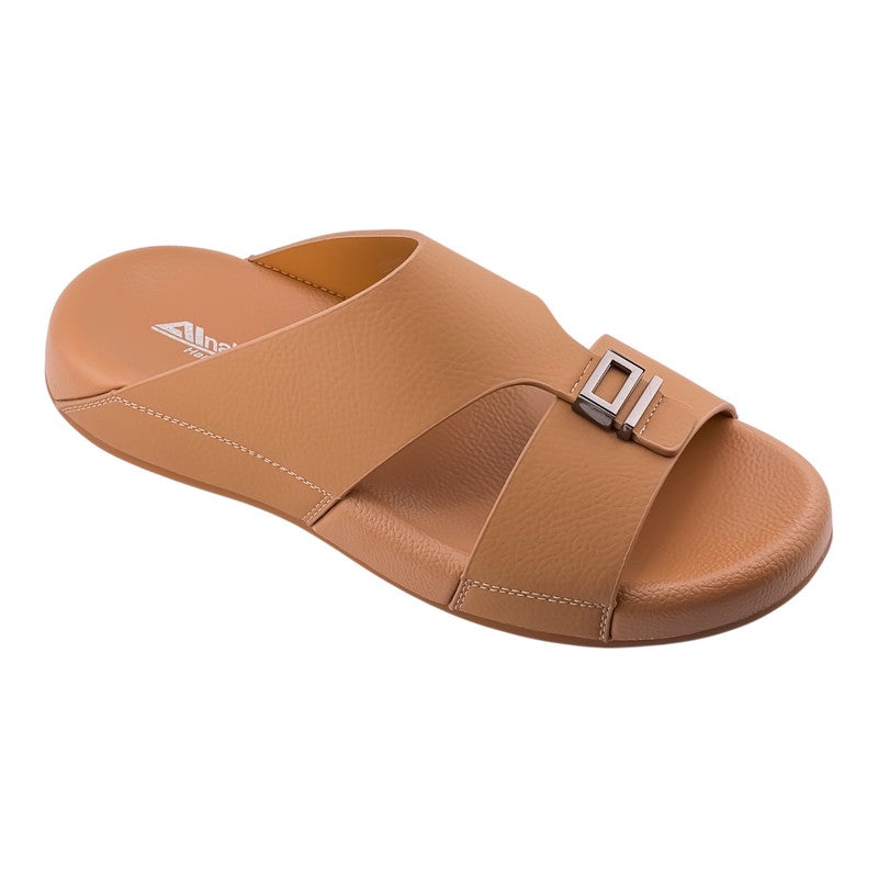 إيت صندل عربي يدوي الصنع للرجال من AET | شبشب رجالي خارجي | شبشب مفتوح من الأمام للاستخدام اليومي | جلد عربي أصلي مع ابزيم| تصميم عربي جديد | نعل داخلي مطابق للون| مريح وخفيف الوزن - Image 1