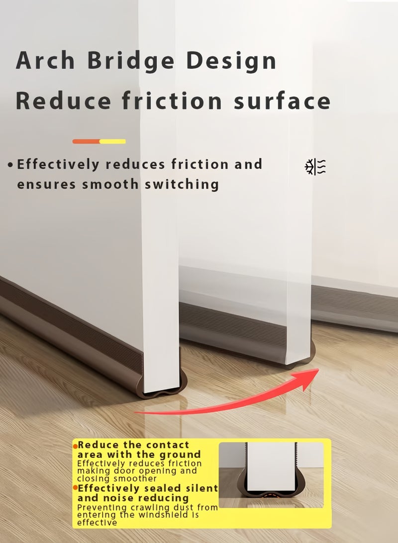 XiuWoo Draft Stoppers,Door Seal,Door Draft Stopper, door bottom sealing strip, weatherproof door bottom gap strip,Door Sweep for Exterior & Interior Doors,Noise reduction sealing strip ,Bedroom door silent, foot gap barrier strip self-adhesive,93CM ﻿Length Under Door Rubber,for Noise Reduction & Insulation & Anti-insects & Block Light (Grey) - Image 3