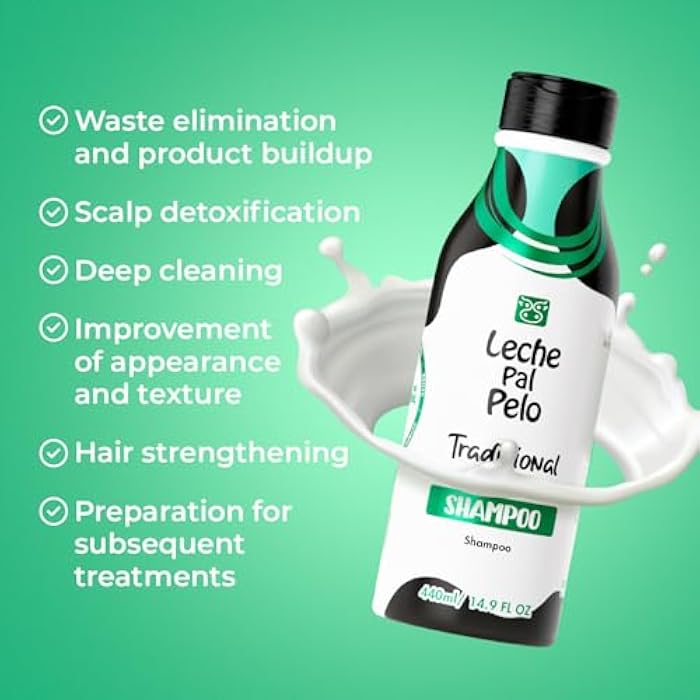 Leche Pal Pelo Traditional - Shampoo - Sulfate Free Shampoo for Oily Hair - Deep Cleanses and Restores Shine with Soy and Wheat Protein - 14.9 oz - Image 3