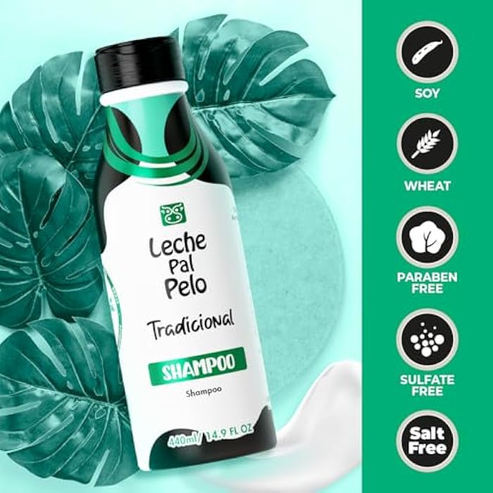 Leche Pal Pelo Traditional - Shampoo - Sulfate Free Shampoo for Oily Hair - Deep Cleanses and Restores Shine with Soy and Wheat Protein - 14.9 oz - Image 2