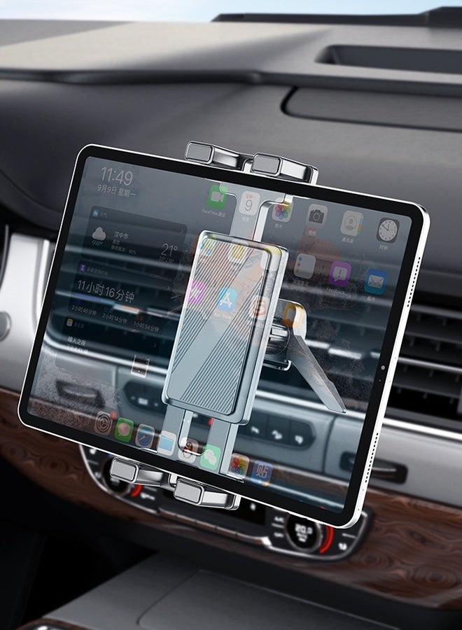 حامل لوحي للسيارة، حامل هاتف محمول للسيارة، حامل قابل للدوران 360 درجة لأجهزة iPad، مناسب لجميع الأجهزة مقاس 4 إلى 13 بوصة، حامل آمن يثبت على فتحة التهوية، حامل لوحي للسيارة مثالي لأجهزة iPad وiPhone - Image 2