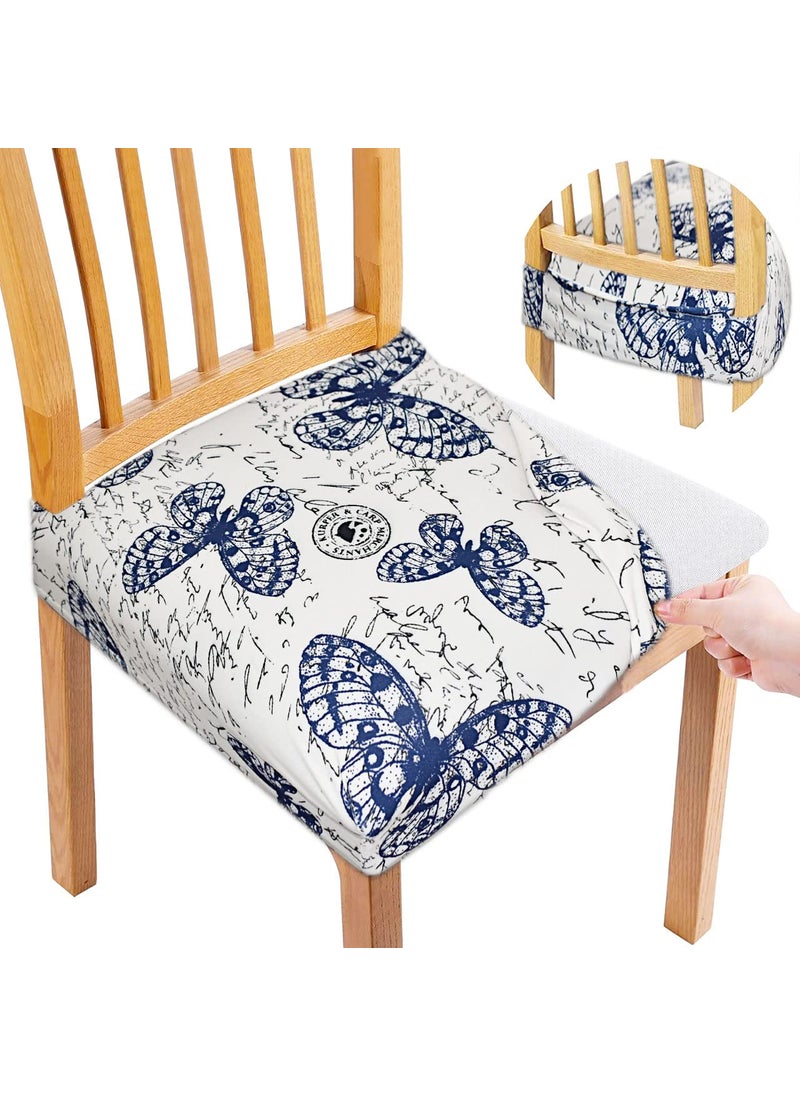 AMAZE ATTIRES AMAZE ATTIRES Universal Size Dining Chair Seat Cover Set of 6 Seater pcs are Easily Washable Strechable and Comfortable for Dining Room Home Decor Slip Cover Butterfly  - Image 1
