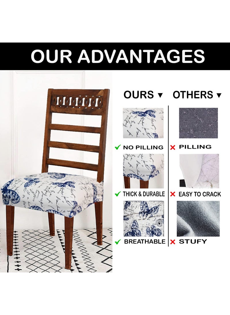 AMAZE ATTIRES AMAZE ATTIRES Universal Size Dining Chair Seat Cover Set of 6 Seater pcs are Easily Washable Strechable and Comfortable for Dining Room Home Decor Slip Cover Butterfly  - Image 3