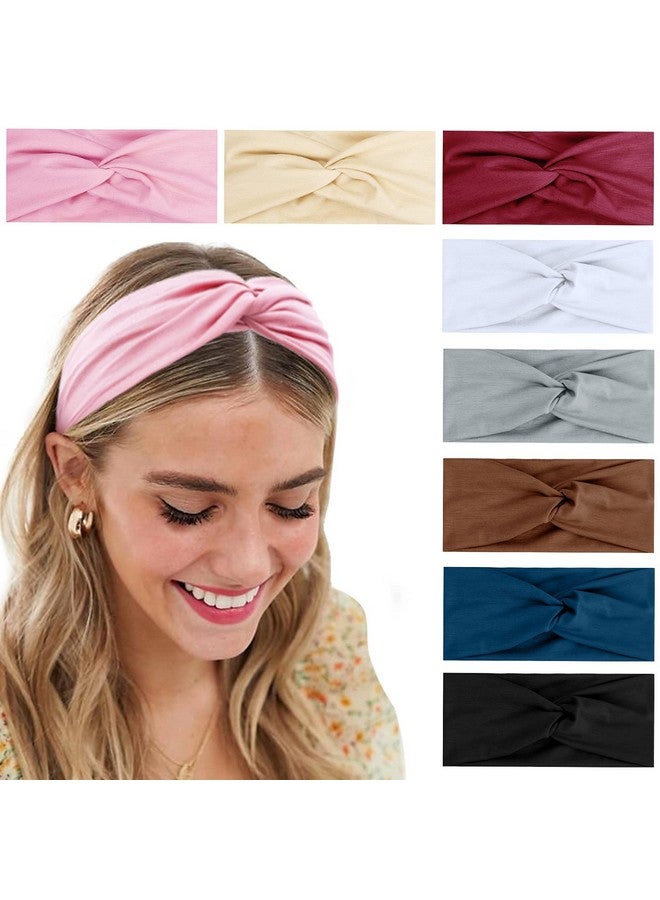 Tobeffect Turban Headbands For Women Boho Wide Women'S Headbands For Hair Non Slip Twist Head Bands Headwraps Short Hair Stretchy Thick Fashion Hair Accessories Solid Color - Image 1