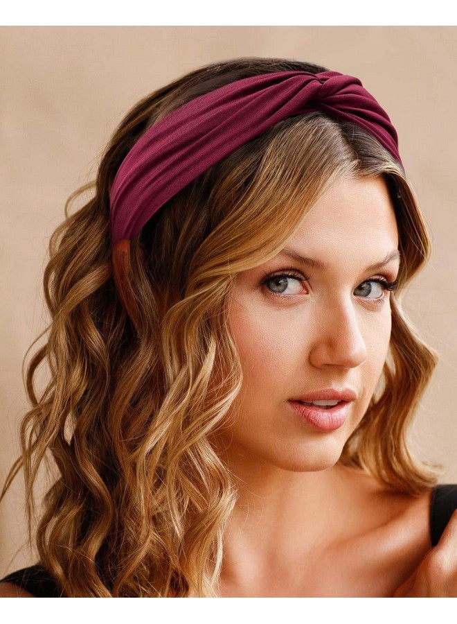 Tobeffect Turban Headbands For Women Boho Wide Women'S Headbands For Hair Non Slip Twist Head Bands Headwraps Short Hair Stretchy Thick Fashion Hair Accessories Solid Color - Image 5