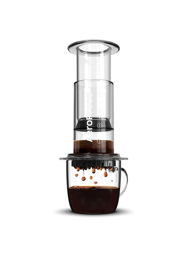 AeroPress Clear Coffee Press - 3 In 1 Brew Method Combines French Press, Pourover, Espresso, Full Bodied Coffee Without Grit or Bitterness, Small Portable Coffee Maker for Camping & Travel, Clear - Image 1