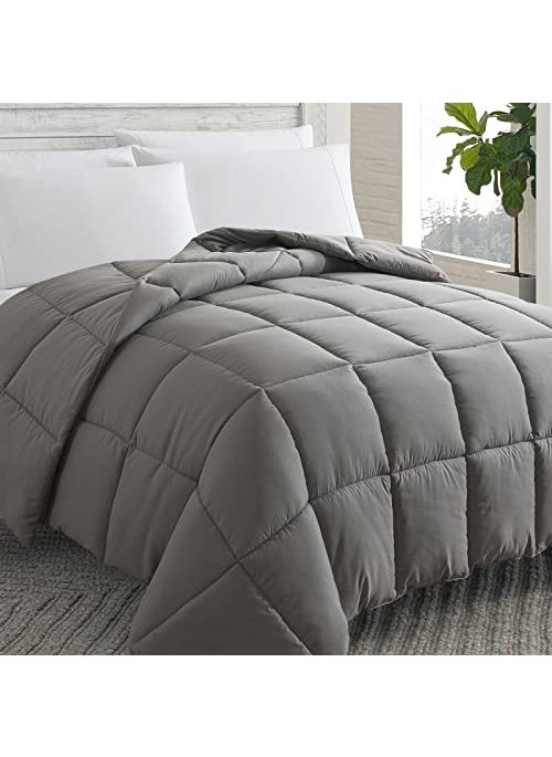 COSYBAY Cosybay Down Alternative Comforter Dark Grey Twin  All Season Soft Quilted Twin Size Bed Comforter  Duvet Insert with Corner Tabs  Winter Summer Warm Fluffy 64x88 inches 