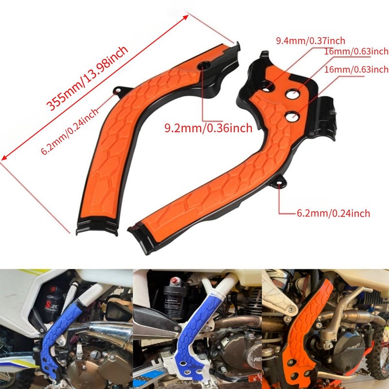 Blue White Motorcycle Frame Guard Protection Cover Compatible With 85 125 250 300 450 Dirt Bike - Image 2