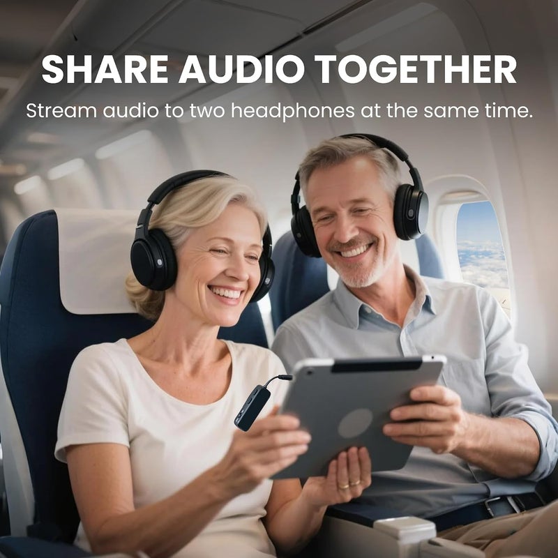 Avantree Relay – Airplane Bluetooth Adapter for 2 AirPods or Headphones | Qualcomm Chipset, 25hrs Play Time, aptX Adaptive & HD Audio, 3.5mm AUX Transmitter for Bose, Flight, Travel & Gym - Image 5