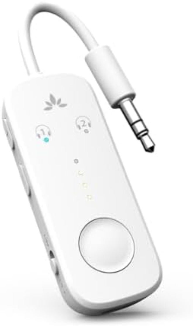 Avantree Relay – Airplane Bluetooth Adapter for 2 AirPods or Headphones | Qualcomm Chipset, 25hrs Play Time, aptX Adaptive & HD Audio, 3.5mm AUX Transmitter for Bose, Flight, Travel & Gym - Image 1