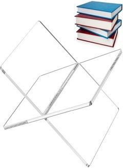 ELFSA Acrylic Book Stand, Functional Clear Extra Thick Acrylic Book Display Stand, Book Stand for Reading, Book Holder for Open and Closed Books  - Image 1