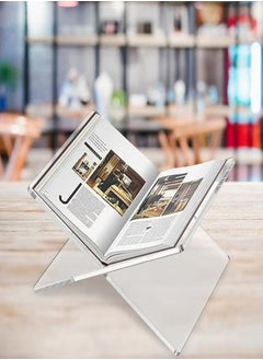 ELFSA Acrylic Book Stand, Functional Clear Extra Thick Acrylic Book Display Stand, Book Stand for Reading, Book Holder for Open and Closed Books  - Image 3