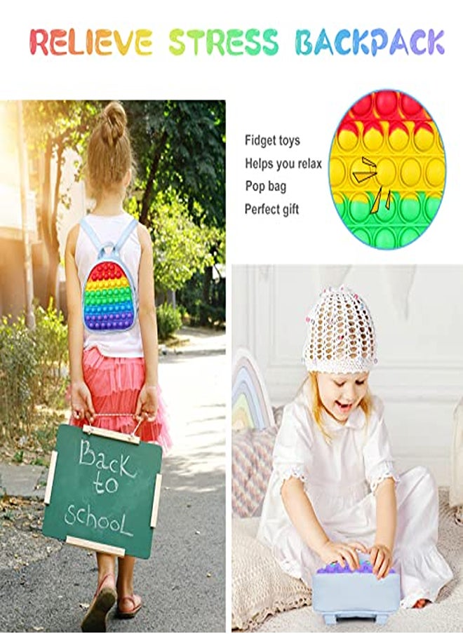 Generic TRICIA Pop Purse Fidget Backpack Rainbow Silicone Popper Backpack Birthday for Girls Women  - Image 2
