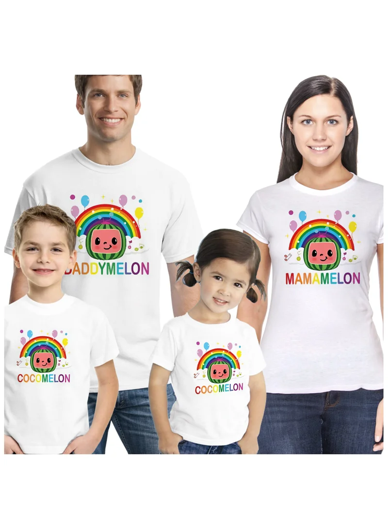 Matching Family Outfits Matching Family Outfits Cocomelon Birthday Family T-Shirts – Matching Outfits for Kids & Parents – Soft 100% Cotton Regular Fit Tee – Perfect for Themed Birthday Parties, Boys & Girls – Comfortable & Skin-Friendly