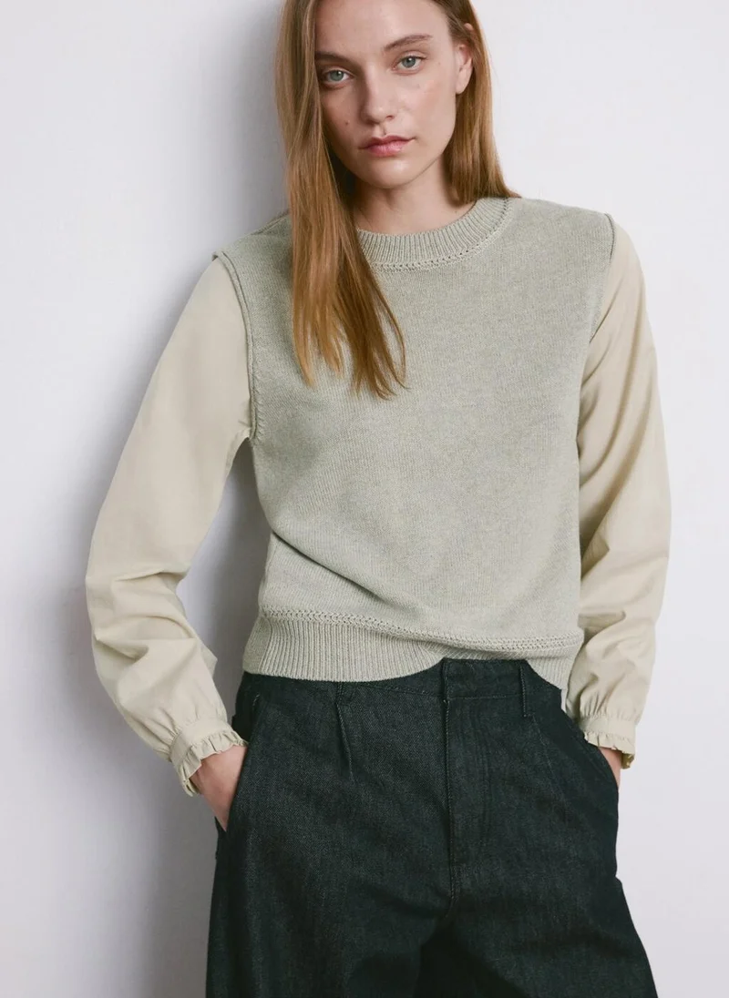 مانجو Combined knitted sweater