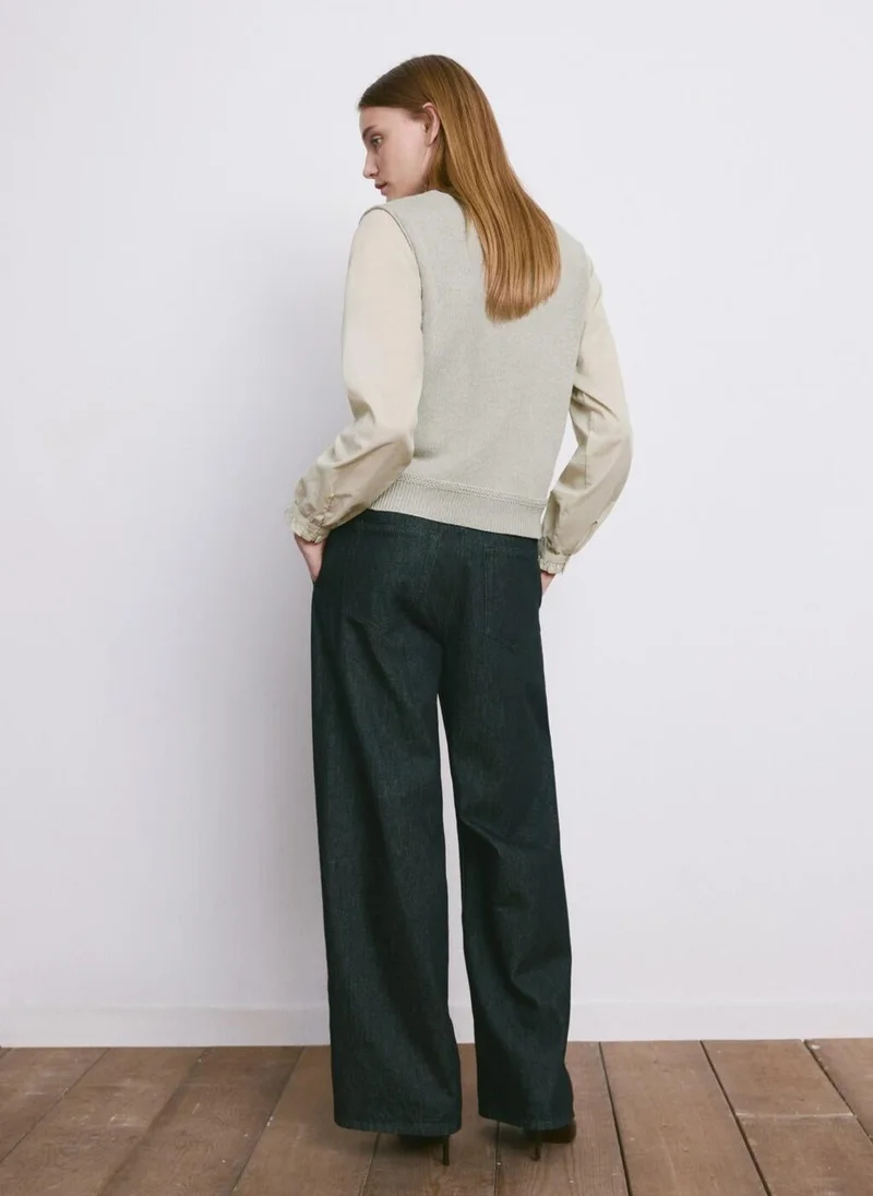 مانجو Combined knitted sweater