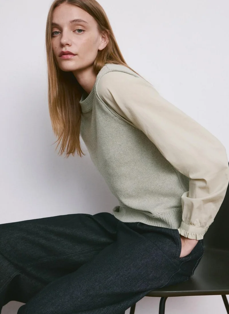 مانجو Combined knitted sweater
