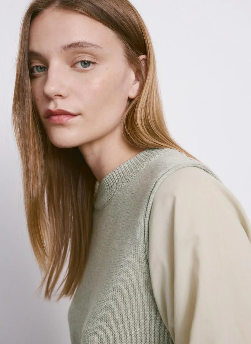 مانجو Combined knitted sweater