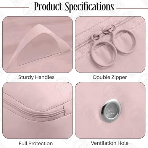 ABOUT SPACE Nylon Fabric 2 Pcs Ultra Space Saving Self Compression Organizer - 22 L Vacuum Storage Bags - Packing Vaccine Bags for Clothes Airtight Reusable (Pink-Small - L 40 x B 30 x H 18.5cm) - Image 3