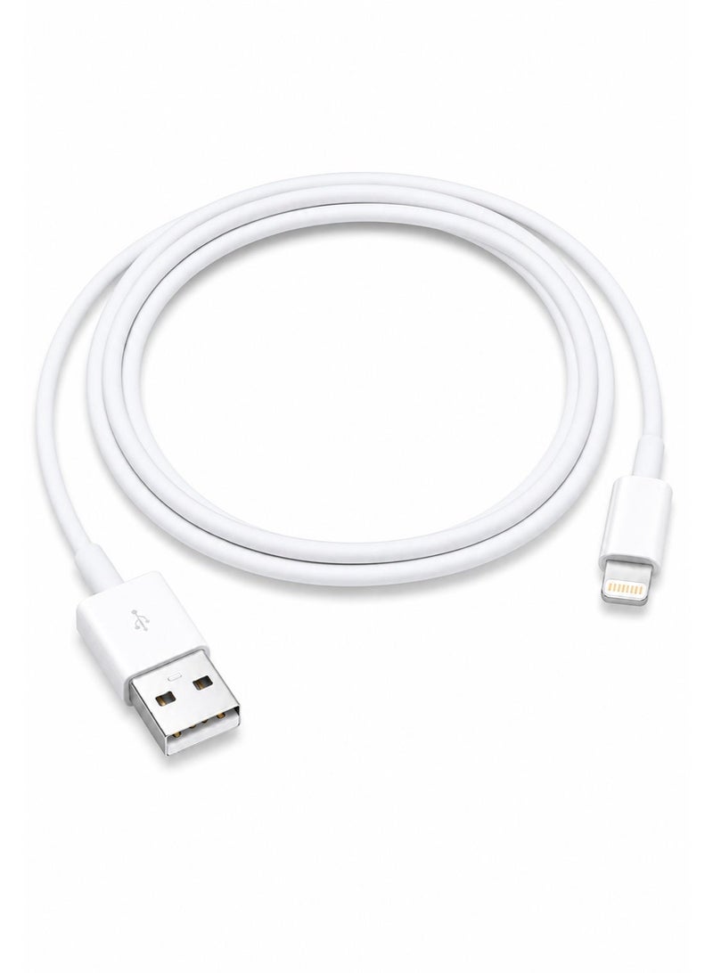كابل لايتننج إلى USB بطول 1 متر – شحن سريع ونقل بيانات – متوافق مع iPhone و iPad – لون أبيض - Image 1