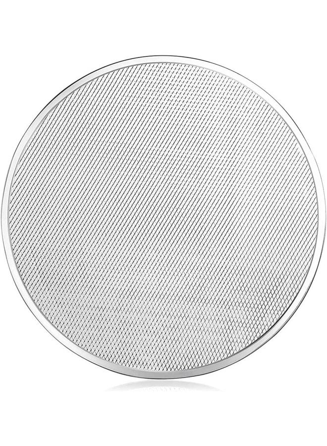 Premify Non-Stick Pizza Screen, Commercial Grade 14 Inch Round Seamless Aluminium Mesh Pizza Screen, Pizza Pan Oven Baking Tray, Home Kitchen & Restaurant Supplies - Image 1