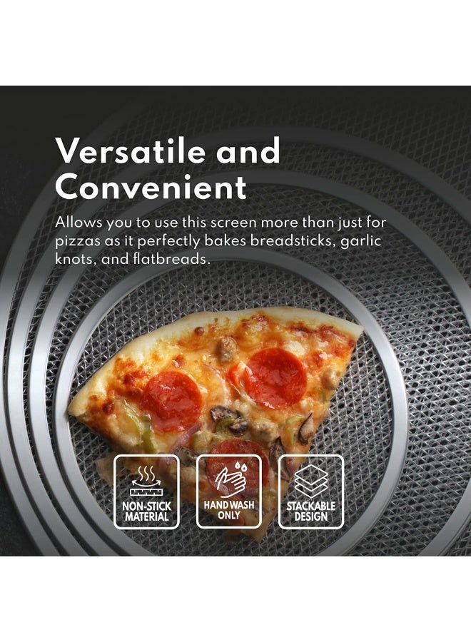Premify Non-Stick Pizza Screen, Commercial Grade 14 Inch Round Seamless Aluminium Mesh Pizza Screen, Pizza Pan Oven Baking Tray, Home Kitchen & Restaurant Supplies - Image 5