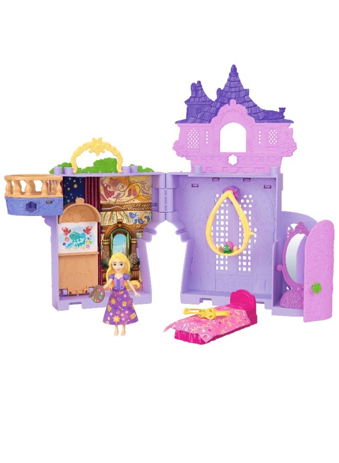 Disney Princess ألعاب الأميرة، برج منزل دمى رابونزل مع دمية رابونزل الصغيرة، 1 شخصية باسكال و 7 ملحقات، مستوحاة من الفيلم - Image 1