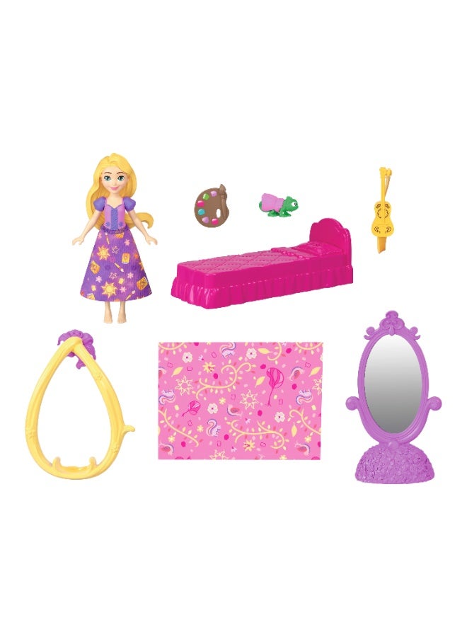 Disney Princess ألعاب الأميرة، برج منزل دمى رابونزل مع دمية رابونزل الصغيرة، 1 شخصية باسكال و 7 ملحقات، مستوحاة من الفيلم - Image 3