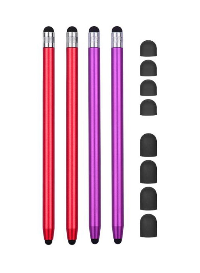 4-Piece 2-In-1 Touchscreen Stylus Pen Multicolour - Image 1