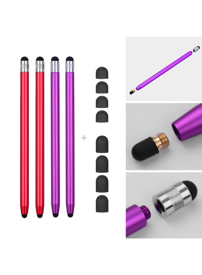 4-Piece 2-In-1 Touchscreen Stylus Pen Multicolour - Image 3